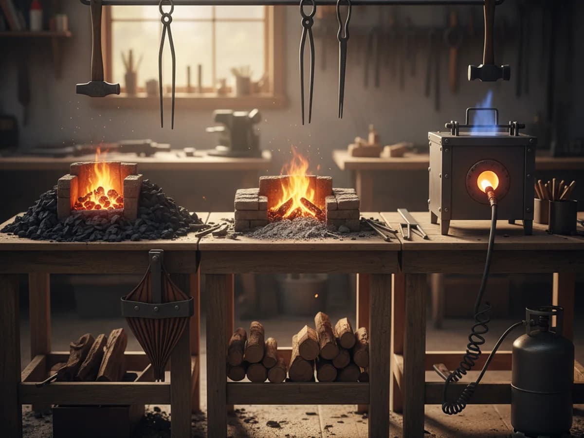 Forge charbon, bois ou gaz : laquelle choisir pour débuter